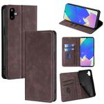 For Samsung Galaxy F06 5G Skin Feel Magnetic Leather Phone Case(Dark Brown)