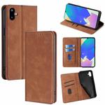 For Samsung Galaxy F06 5G Skin Feel Magnetic Leather Phone Case(Light Brown)