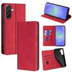 For Samsung Galaxy A36 5G Skin Feel Magnetic Leather Phone Case(Red)