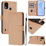 For OPPO A98 5G / F23 5G India Skin Feel Solid Color Leather Phone Case with Lanyard(Nude)