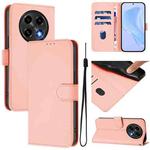 For OPPO A2 Pro 5G Global Skin Feel Solid Color Leather Phone Case with Lanyard(Pink)