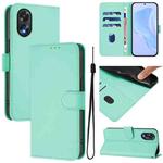 For OPPO A38 4G / A18 4G Global Skin Feel Solid Color Leather Phone Case with Lanyard(Mint Green)