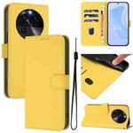 For OPPO Find X6 Skin Feel Solid Color Leather Phone Case with Lanyard(Lemon Yellow)