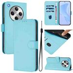 For OPPO Find X8 Skin Feel Solid Color Leather Phone Case with Lanyard(Sky Blue)