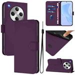 For OPPO Find X8 Skin Feel Solid Color Leather Phone Case with Lanyard(Violet)