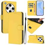 For OPPO Find X8 Pro Skin Feel Solid Color Leather Phone Case with Lanyard(Lemon Yellow)