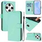 For OPPO Find X8 Pro Skin Feel Solid Color Leather Phone Case with Lanyard(Mint Green)