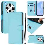 For OPPO Find X8 Pro Skin Feel Solid Color Leather Phone Case with Lanyard(Sky Blue)
