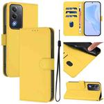 For OPPO A5 5G Global / A3 Pro 5G Global Skin Feel Solid Color Leather Phone Case with Lanyard(Lemon Yellow)