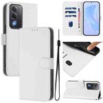 For OPPO A5 5G Global / A3 Pro 5G Global Skin Feel Solid Color Leather Phone Case with Lanyard(White)