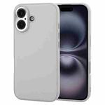 For iPhone 16 Plus GEBEI Plain Leather TPU Hybrid PU Phone Case(Grey)