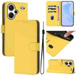 For Redmi Note 13 Pro+ 5G Global Skin Feel Solid Color Leather Phone Case with Lanyard(Lemon Yellow)