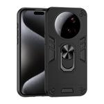 For Xiaomi 15 Ultra Shockproof Metal Ring Holder Phone Case(Black)