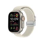 For Apple Watch 46mm / 49mm / 45mm / 44mm Snap Button Braided Watch Band(Starlight)