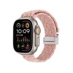 For Apple Watch 46mm / 49mm / 45mm / 44mm Snap Button Braided Watch Band(Starlight Pink)