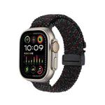 For Apple Watch 46mm / 49mm / 45mm / 44mm Snap Button Braided Watch Band(Starlight Black)