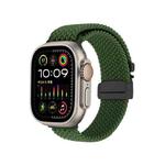 For Apple Watch 42mm / 41mm / 40mm / 38mm Snap Button Braided Watch Band(Green)