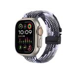 For Apple Watch 42mm / 41mm / 40mm / 38mm Snap Button Braided Watch Band(Colorful Black)