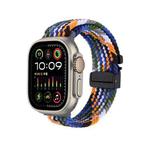 For Apple Watch 42mm / 41mm / 40mm / 38mm Snap Button Braided Watch Band(Denim)