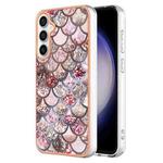 For Samsung Galaxy S24 FE 5G Electroplating IMD TPU Phone Case(Pink Scales)