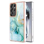 For Samsung Galaxy S25 Ultra 5G Electroplating Marble Pattern Dual-side IMD TPU Shockproof Phone Case(Green 003)