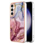 For Samsung Galaxy S24 FE 5G Electroplating Marble Dual-side IMD Phone Case(Rose Red 014)