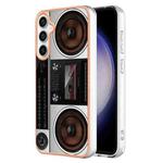 For Samsung Galaxy S24 FE 5G Electroplating Marble Dual-side IMD Phone Case(Retro Radio)