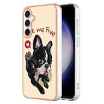 For Samsung Galaxy S24 FE 5G Electroplating Marble Dual-side IMD Phone Case(Lucky Dog)