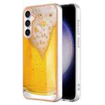 For Samsung Galaxy S24 FE 5G Electroplating Marble Dual-side IMD Phone Case(Draft Beer)