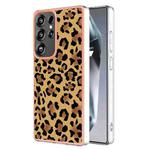 For Samsung Galaxy S25 Ultra 5G Electroplating Marble Dual-side IMD Phone Case(Leopard Print)