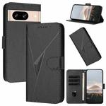 For Google Pixel 8 Triangle Pattern Buckle Clasp Leather Phone Case(Black)