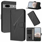 For Google Pixel 7a Triangle Pattern Buckle Clasp Leather Phone Case(Black)