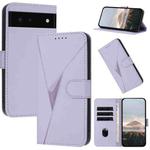 For Google Pixel 6 Triangle Pattern Buckle Clasp Leather Phone Case(Light Purple)