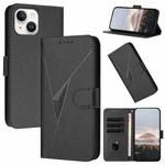 For iPhone 13 mini Triangle Pattern Buckle Clasp Leather Phone Case(Black)