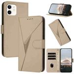 For iPhone 12 mini Triangle Pattern Buckle Clasp Leather Phone Case(Gold)
