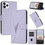 For iPhone 11 Pro Max Triangle Pattern Buckle Clasp Leather Phone Case(Light Purple)