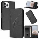 For iPhone 11 Pro Triangle Pattern Buckle Clasp Leather Phone Case(Black)