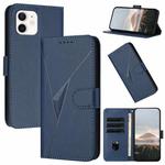 For iPhone 11 Triangle Pattern Buckle Clasp Leather Phone Case(Royal Blue)