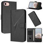 For iPhone 7 / 8 / SE 2022 Triangle Pattern Buckle Clasp Leather Phone Case(Black)