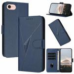 For iPhone 7 / 8 / SE 2022 Triangle Pattern Buckle Clasp Leather Phone Case(Royal Blue)