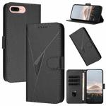 For iPhone 7 Plus / 8 Plus Triangle Pattern Buckle Clasp Leather Phone Case(Black)