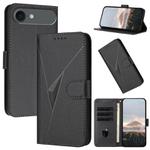 For iPhone 17 Air Triangle Pattern Buckle Clasp Leather Phone Case(Black)