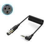 Mini 3 Pin XLR Female to 3.5mm TRS PC Camera Microphone Coiled Stereo Audio Adapter Cable, Length: 0.5m(Black)