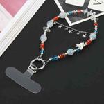 Star Alloy Beaded Bracelet Anti-Lost Phone Short Lanyard(Blue)