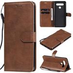 For LG K41S / K51S Solid Color Horizontal Flip Protective Leather Case with Holder & Card Slots & Wallet & Photo Frame & Lanyard(Brown)