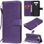 For LG K41S / K51S Solid Color Horizontal Flip Protective Leather Case with Holder & Card Slots & Wallet & Photo Frame & Lanyard(Purple)
