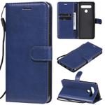 For LG K41S / K51S Solid Color Horizontal Flip Protective Leather Case with Holder & Card Slots & Wallet & Photo Frame & Lanyard(Blue)