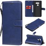 For LG K50S Solid Color Horizontal Flip Protective Leather Case with Holder & Card Slots & Wallet & Photo Frame & Lanyard(Blue)