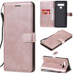 For LG Stylo 6 Solid Color Horizontal Flip Protective Leather Case with Holder & Card Slots & Wallet & Photo Frame & Lanyard(Rose Gold)