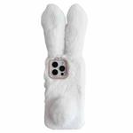 For iPhone 16 Pro Max Cute Plush Rabbit TPU Phone Case(White)